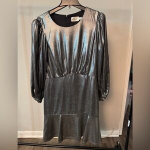 Eliza J Metallic Silver Dress